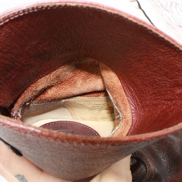 Frye Lucinda Short Brown Leather Western Cowboy Heeled Boots Size 8 M - Picture 6 of 10